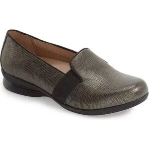 Dansko Addy loafers gold metallic 37 lizard leather black